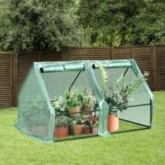 Vivero Outsunny para huerto con dos puertas color Verde