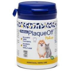 PlaqueOff Polvos antisarro para higiene bucal de las mascotas 60 g