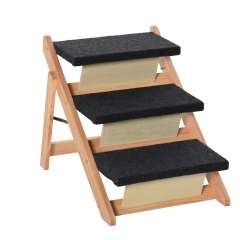 Escalera de madera para mascotas color Negro y Natural