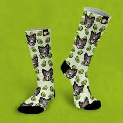 Calcetines personalizados Aguacate 1 mascota color Verde