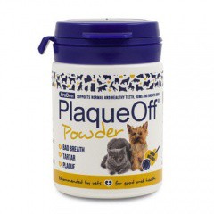 PlaqueOff Polvos antisarro para higiene bucal de las mascotas
