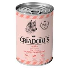 Criadores Pollo y Salmón con Zanahorias lata para perros