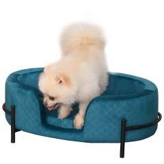Sofá cama para mascotas con cojín acolchado color Turquesa