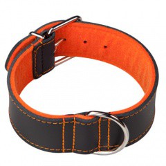 Collar para perros con forro Superfelt Choppers negro y naranja