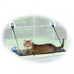 Hamaca para la ventana con ventosas para gatos