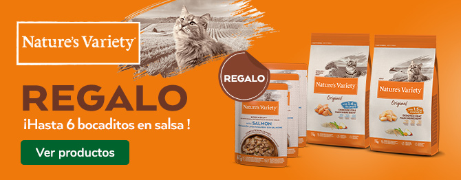 6 bocaditos de regalo con la compra de Pienso para gato Nature's Variety seleccionado