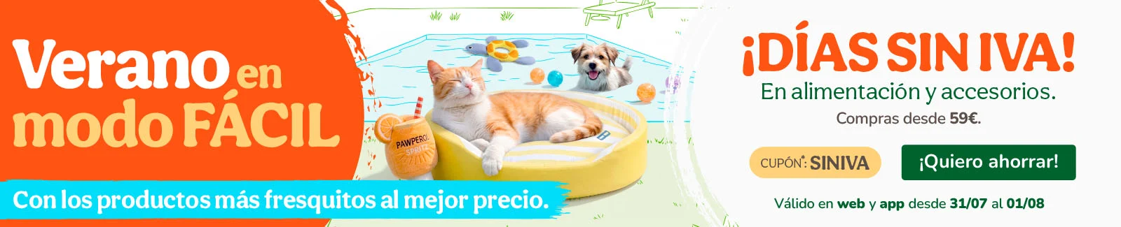 &iexcl;D&iacute;as sin IVA! En alimentaci&oacute;n, accesorios e higiene. Cup&oacute;n SINIVA