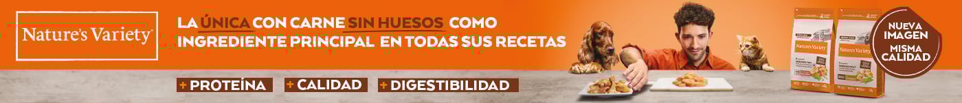 Una alimentación completa con Natures Variety. Ingrediente principal carne deshuesada