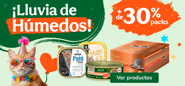  +30% dto en packs de comida húmeda para gatos.