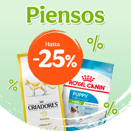 Hasta un 25% de descuento en piensos para tu peludo.