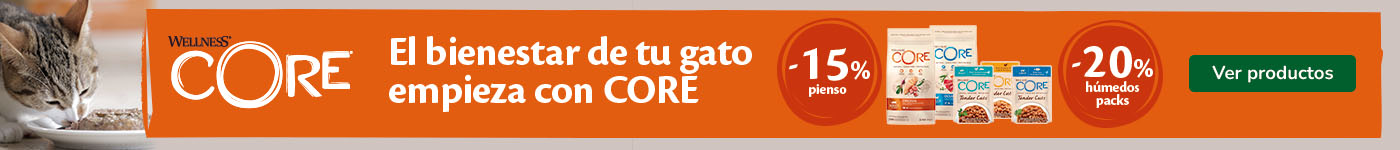 Wellness Core: 15% dto en pienso y 20% dto en packs de comida húmeda para gatos.