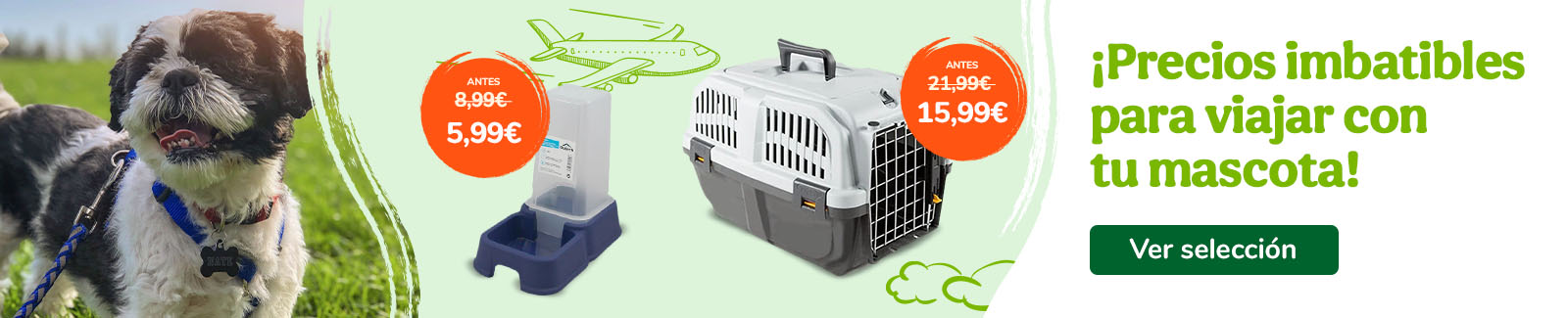 ¡Precios imbatibles para viajar con tu mascota!