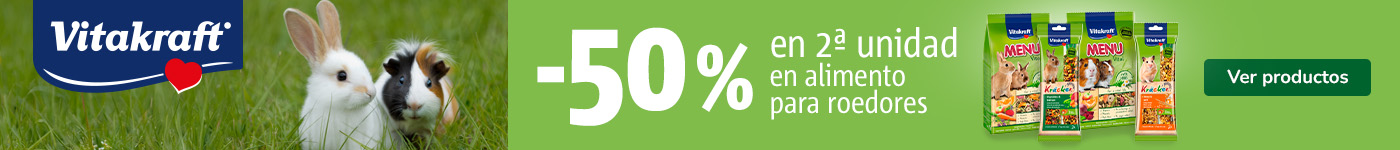 Vitracraft: hasta el 50% de dto en la 2ª ud en alimento para roedores