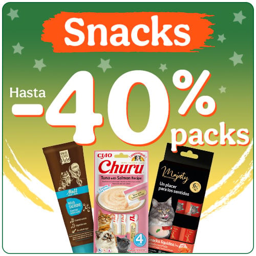 Hasta 40% dto en snacks para gatos.