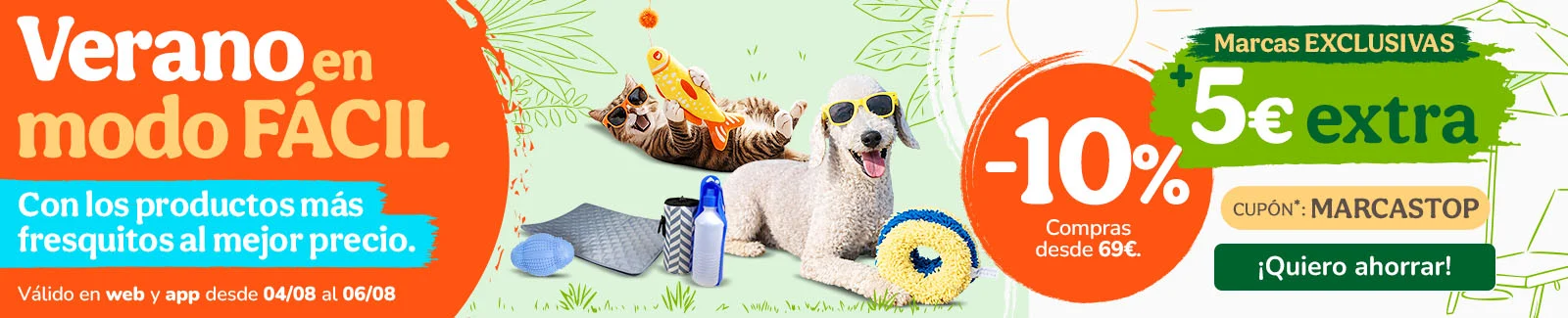 10% de dto. en alimentaci&oacute;n, accesorios y productos de higiene y 5&euro; extra Cup&oacute;n: MARCASTOP