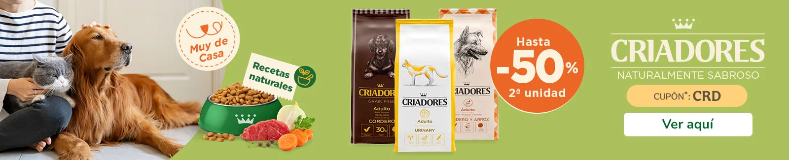Criadores: Hasta 50% de descuento en la segunda unidad de pienso para perros y gatos.