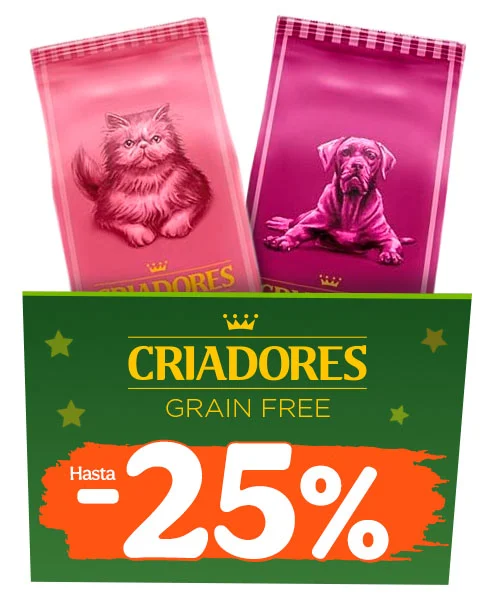 Criadores Grain Free: Hasta 25% dto en pienso para perros.