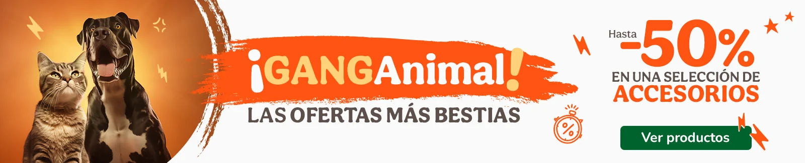 Ganganimal: Hasta 50% dto en accesorios.