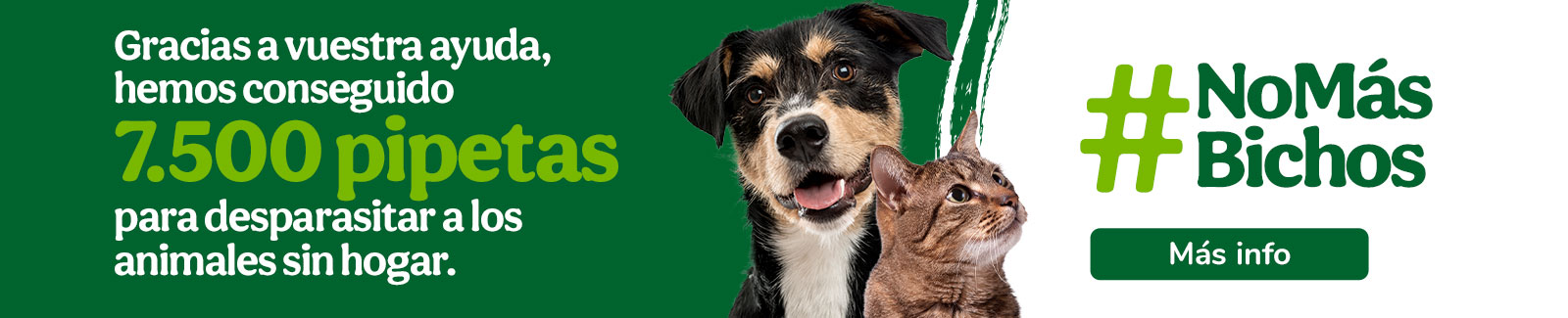 Gracias a vuestras donaciones hemos conseguido 7500 pipetas para perros sin hogar
