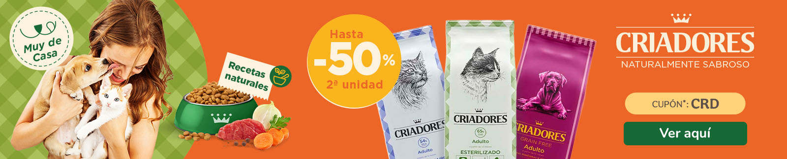 Criadores: Hasta 50% dto en la 2ª unidad de piensos para tu peludo.