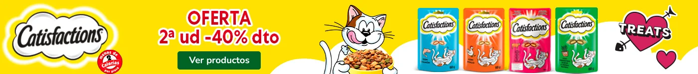 Catisfaction: 2ª unidad de snacks para gato al 40% de descuento.