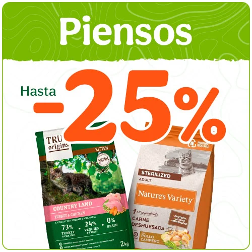 Hasta 25% dto en pienso para tu gato.