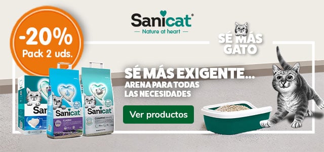 Sanicat: 20% dto en packs de 2 arenas.