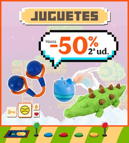 Hasta 50% de descuento en la 2ª unidad de juguetes para perro y gato.