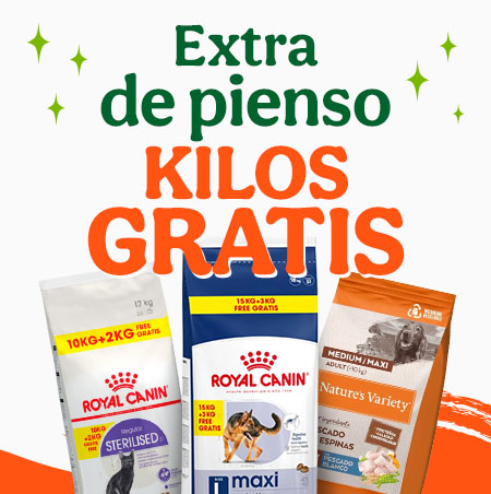 Pienso para tu peludo con kilos gratis.