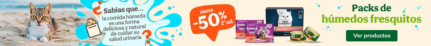 ¡2ª unidad con hasta el 50% de descuento en selección de húmedos para tu gato!