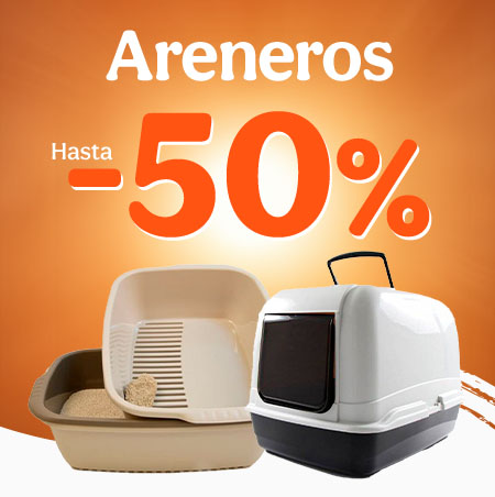 Hasta 50% dto en areneros para tu gato.