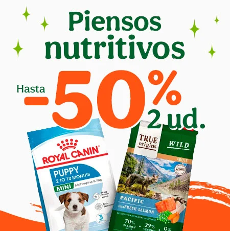 Hasta 50% dto en la 2ª ud de pienso para perro.