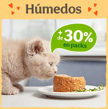 +30% dto en packs de comida húmeda para gatos.