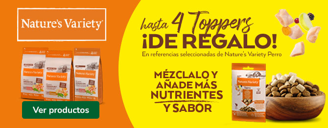Nature's Variety: ¡Llévate hasta 4 toppers gratis con tu compra de pienso para tu perrito!