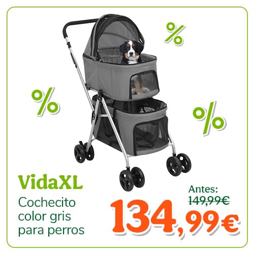 Vidaxl cochechito gris para perros
