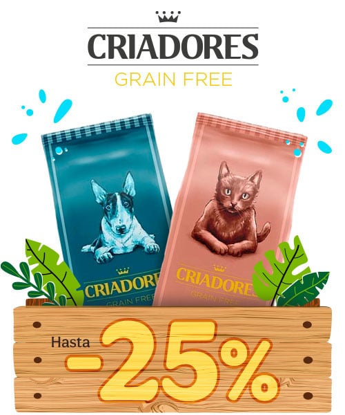 Criadores Grain Free: Hasta 25% dto en pienso para tu peludo.