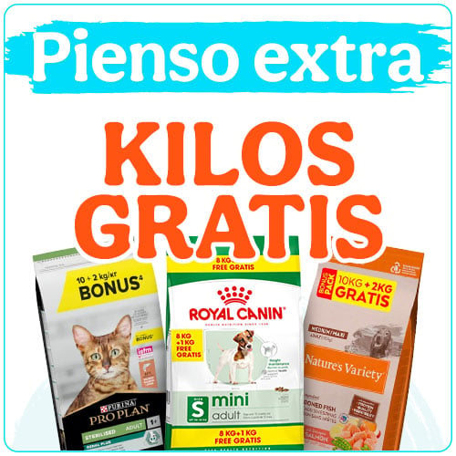 Pienso para tu peludo con kilos gratis.