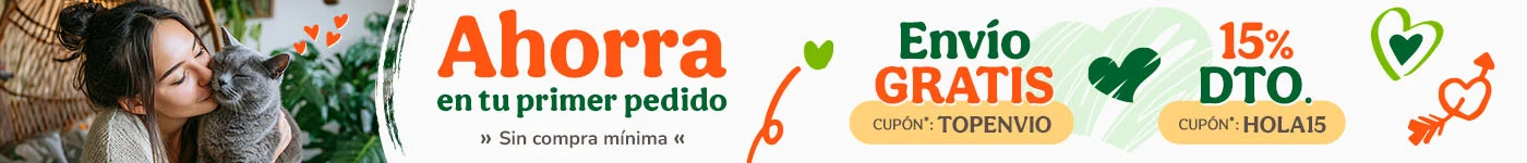 -15% dto en tu primer pedido y envío GRATIS con los cupones HOLA15 y TOPENVIO