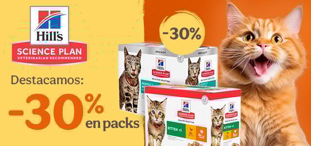 Hill's Science Plan: +30% dto en packs húmedos para gato.