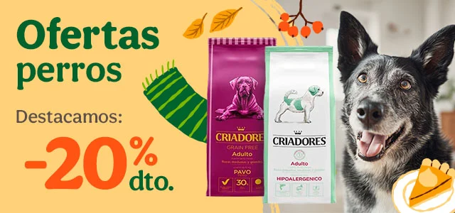 Criadores Grain Free y Criadores Dietetic: 20% dto en piensos para perro.