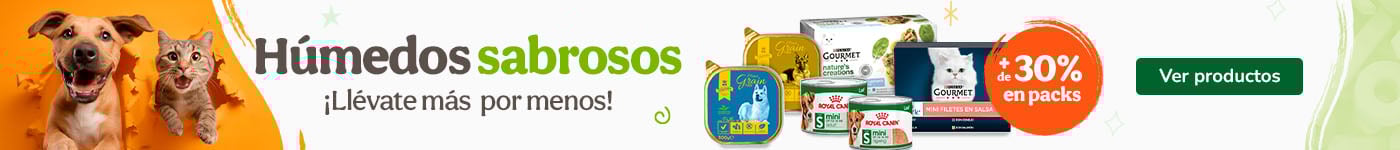Más del 30% dto en packs húmedos para gatos.