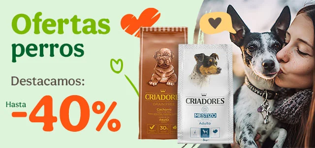 Criadores: Hasta 40% dto en piensos y +30% dto en packs de comida húmeda para tu peludo.
