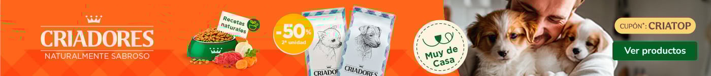 Criadores Puppy: 2.ª unidad al 50% dto en pienso para cachorros.