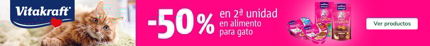 Vitakraft: Hasta 50% dto en la 2ª ud en húmedos y snacks para tu peludo.