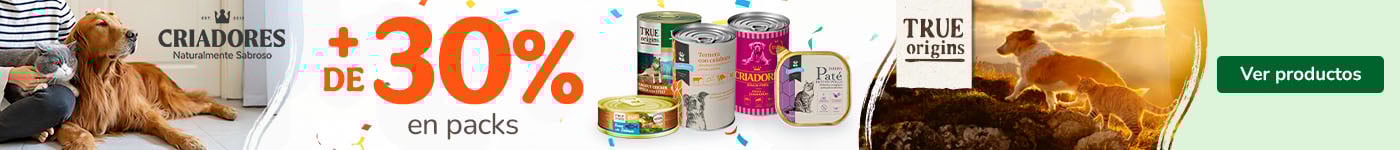 Criadores y True Origins: +30% dto en packs para tu peludo.