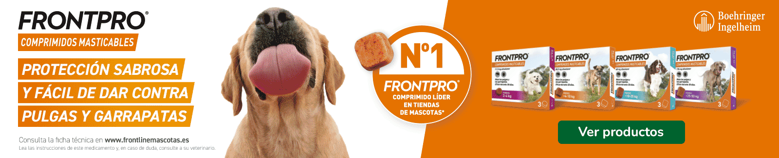Frontpro: Pastillas antiparasitarias para tu peludo.
