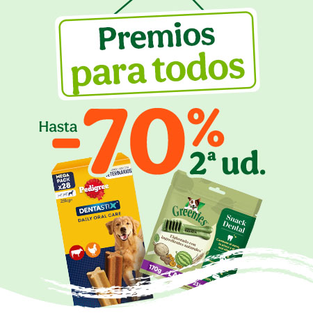 Snacks: ¡Hasta un 70% de descuento en la 2ª unidad para perros!