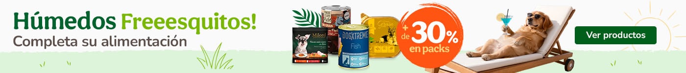  +30% dto en packs de comida húmeda para perros.