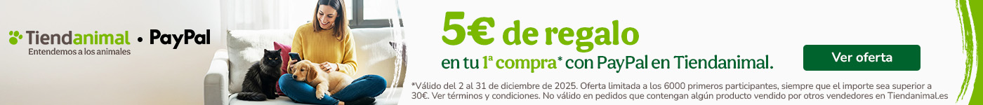 Ahorra haciendo tu primer pedido con Paypal en Tiendanimal.