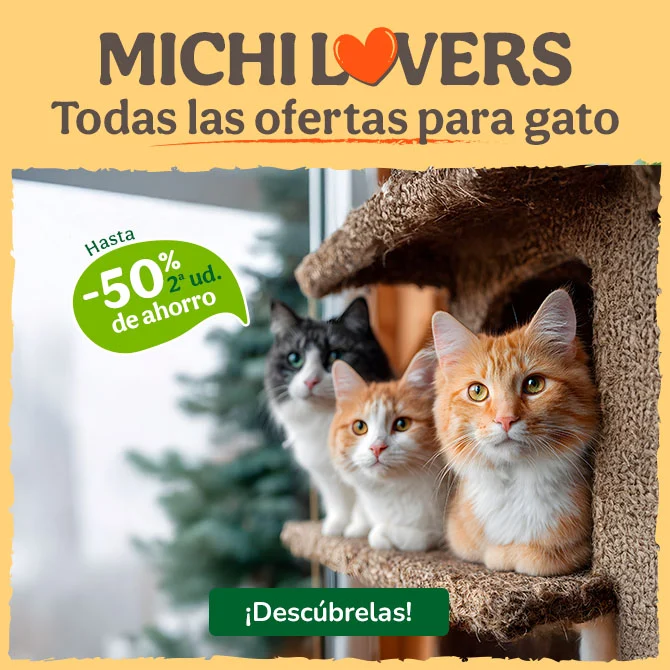 Hasta 50% descuento en la 2ª unidad en una amplia selección de productos para tu gato.